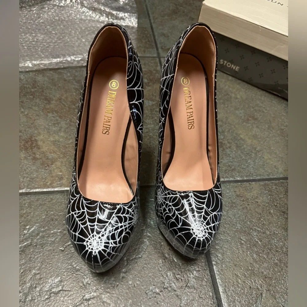 Spiderweb Halloween Heels US8 - Picture 8 of 9